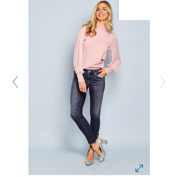 CeCe by Cynthia Steffe Clip Dot Sleeve Sweater A6 - Picture 3 of 4